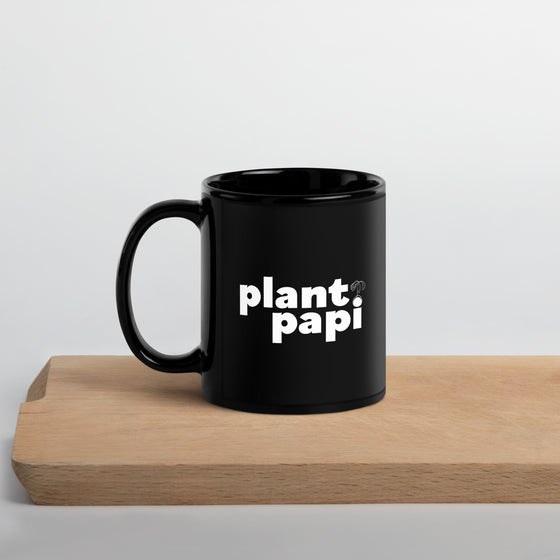 "Plant Papi" Black Glossy Mug