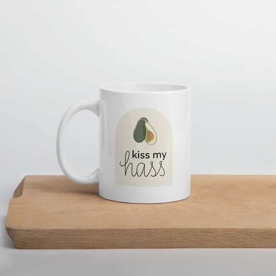 "Kiss My Hass" White glossy mug