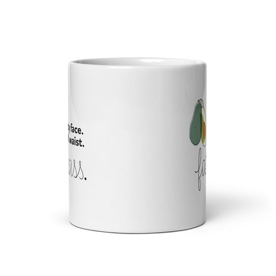 "Fat Hass Avocados" White glossy mug