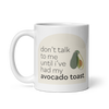 "Avocado Toast" White glossy mug