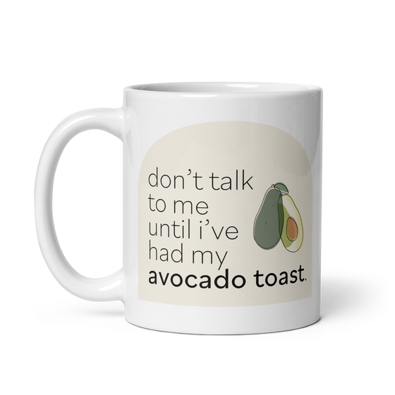 "Avocado Toast" White glossy mug