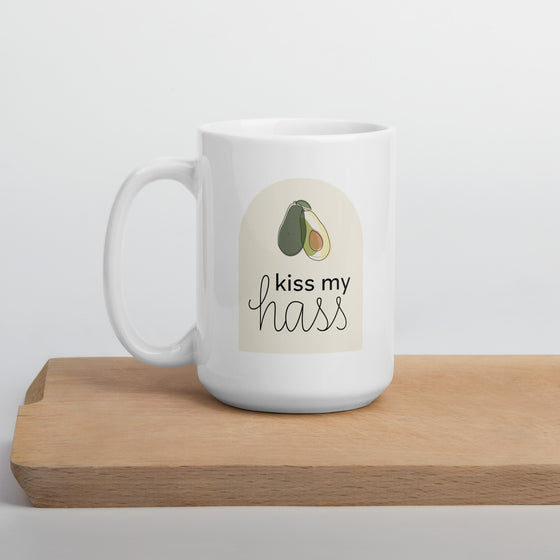 "Kiss My Hass" White glossy mug