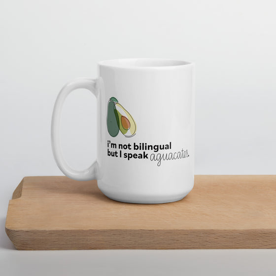 "Aguacates" White glossy mug