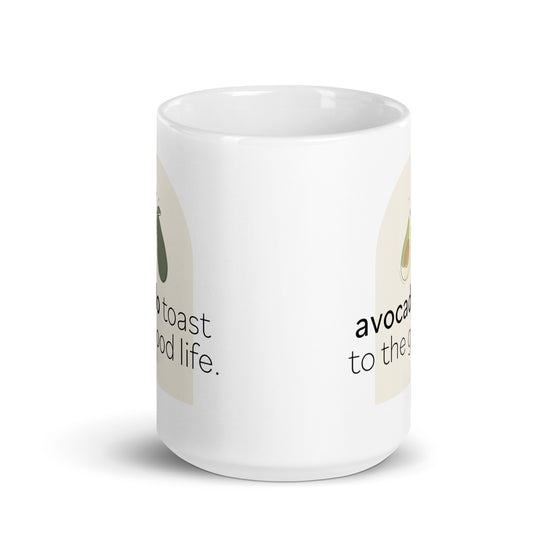 "Avocado Toast" White glossy mug