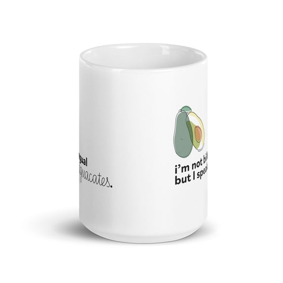 "Aguacates" White glossy mug