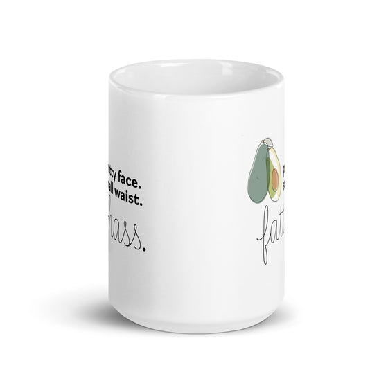 "Fat Hass Avocados" White glossy mug