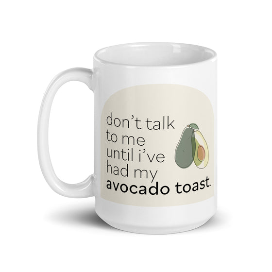 "Avocado Toast" White glossy mug